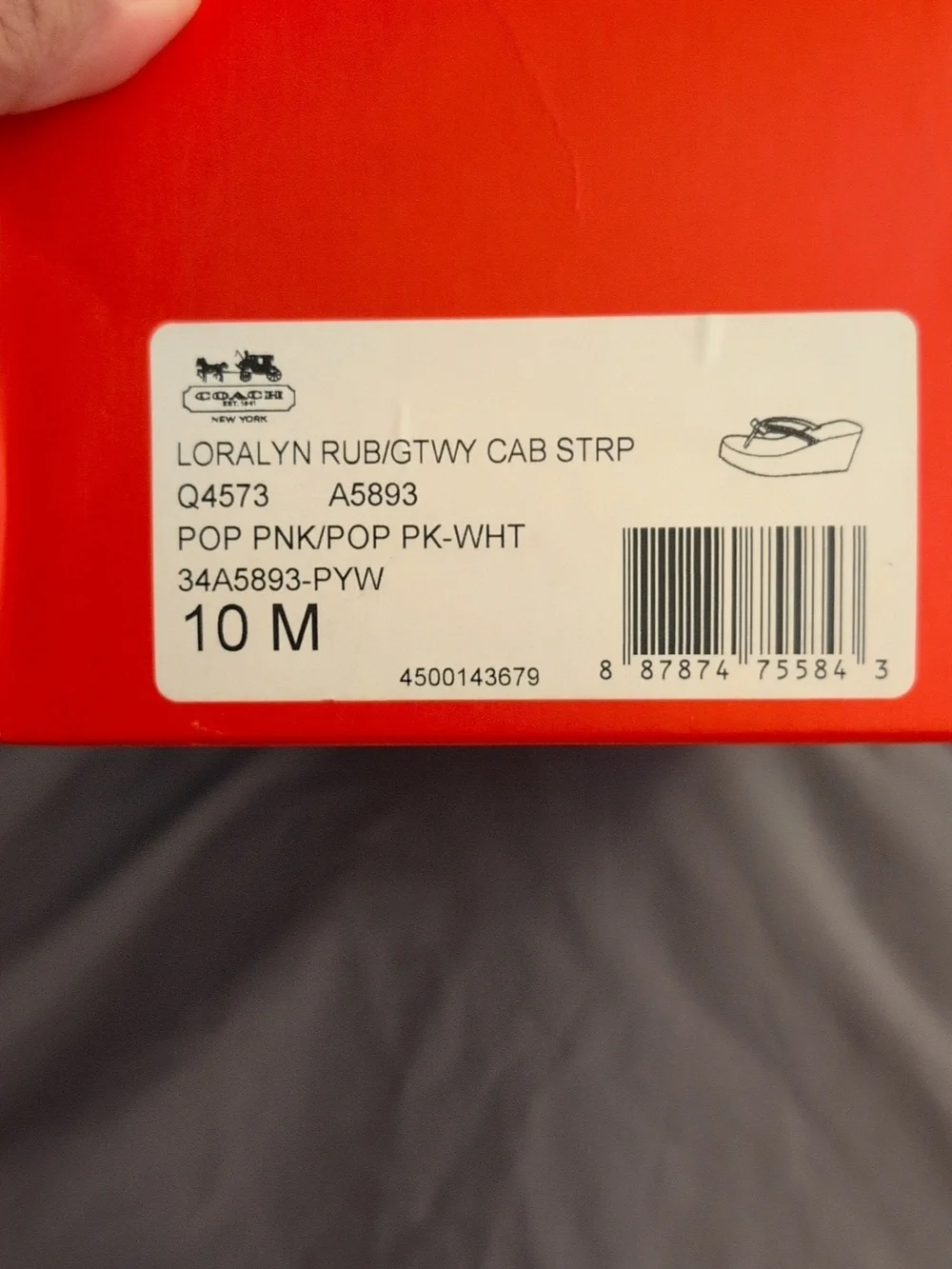 Coach Pop Pink and White Platform Flip Flops Size 10 - Picture 3 of 12